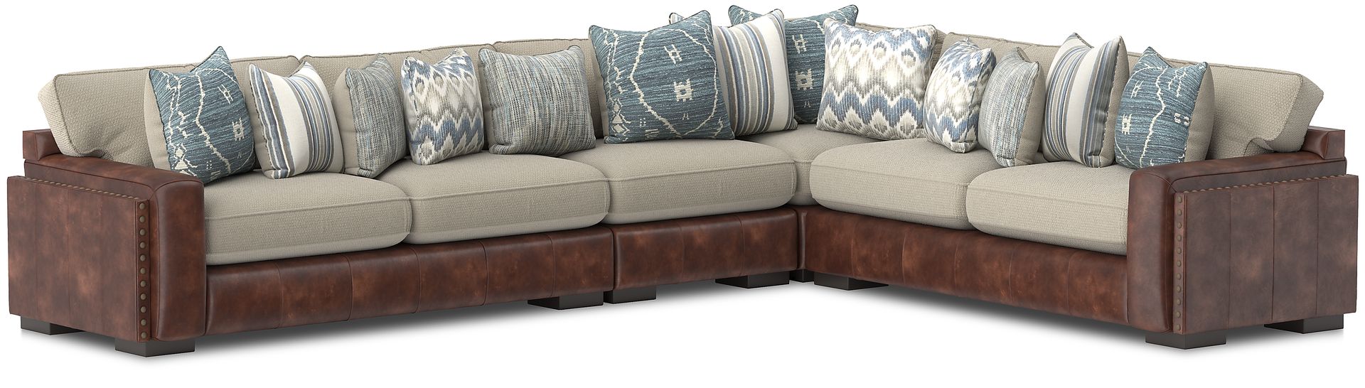 Cindy Crawford Home Telluride Falls Sand 7 Pc Sectional Living Room - Image 2