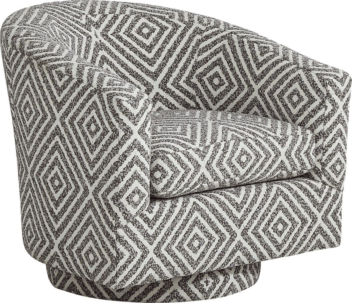Cindy Crawford The Swerve Gray Boucle Swivel Chair - Rooms To Go