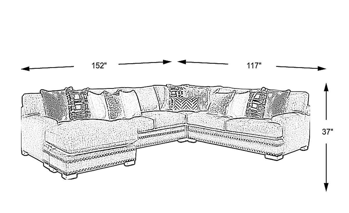 Cindy Crawford Tribeca Loft Beige Chenille Fabric 3 Pc Left Arm Sofa ...