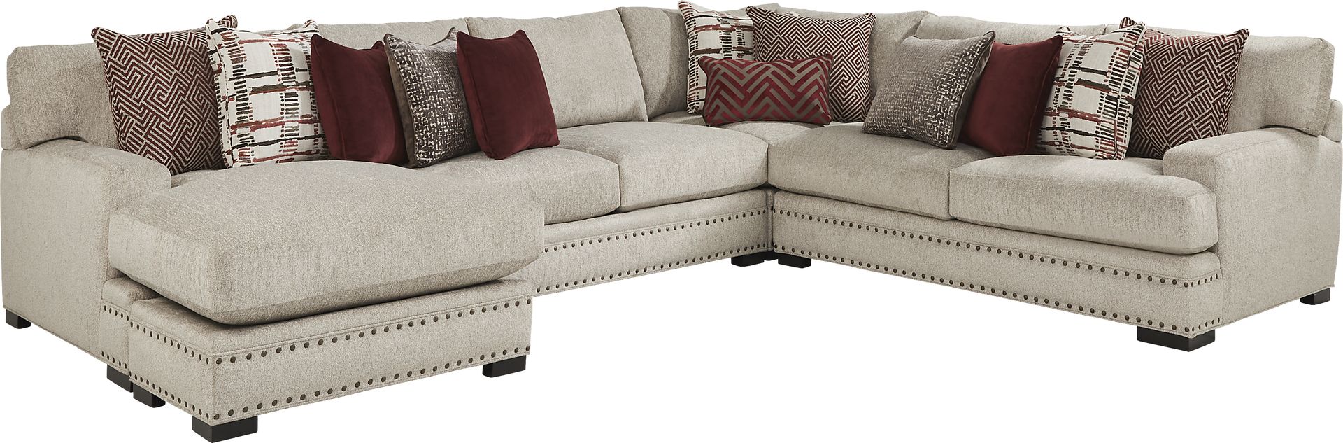 Tribeca Loft Beige 3 Pc Sectional - Image 1