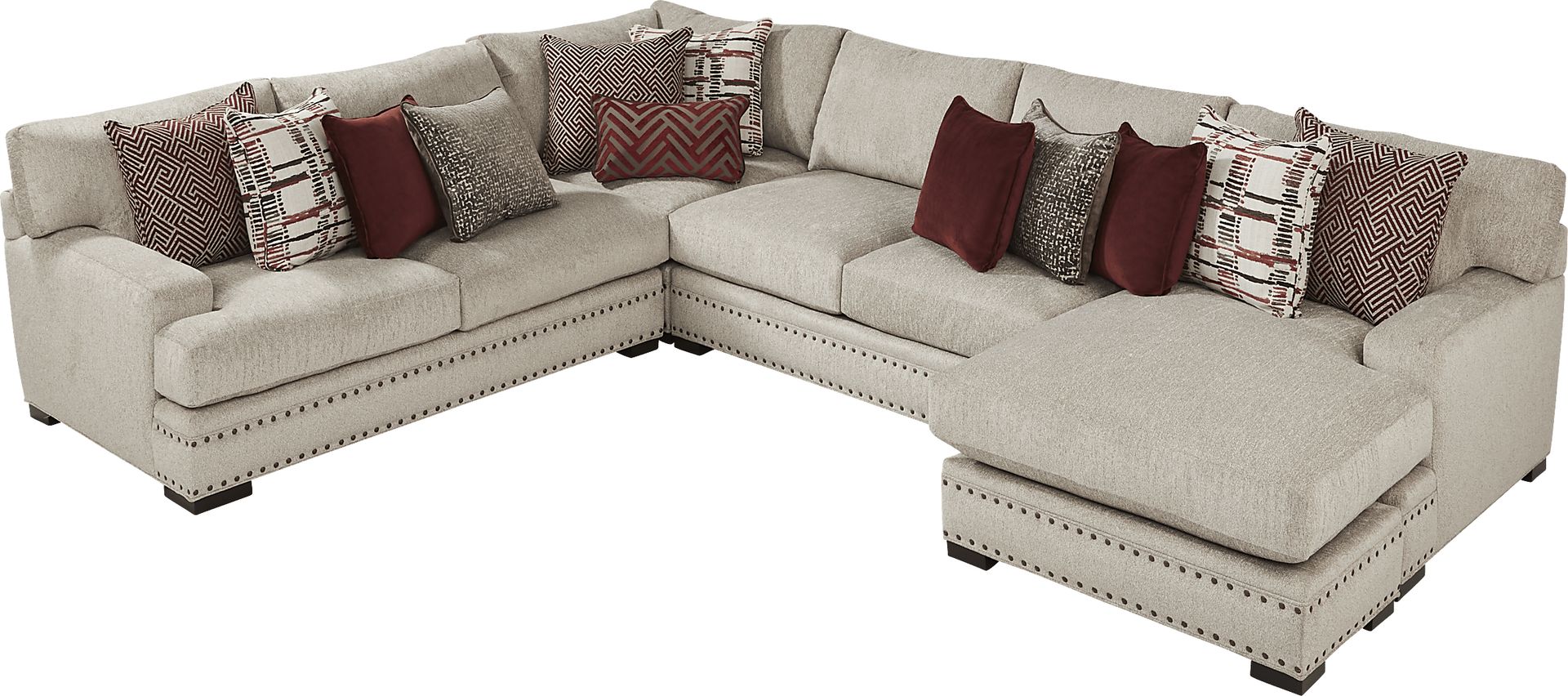 Tribeca Loft Beige 3 Pc Sectional - Image 3