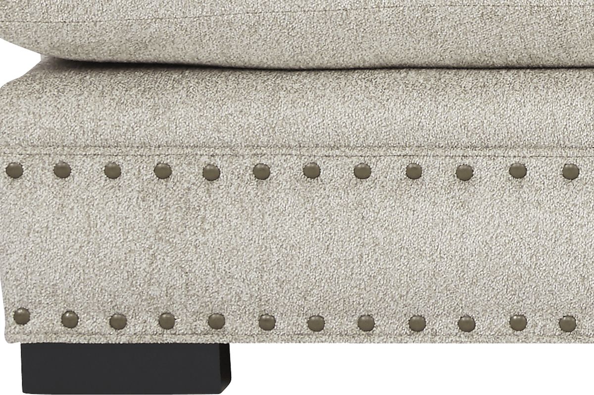 Cindy Crawford Tribeca Loft Beige Chenille Fabric Apartment Sofa