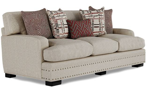 Cindy Crawford Home Tribeca Loft Beige Sofa - Thumbnail - Image 2