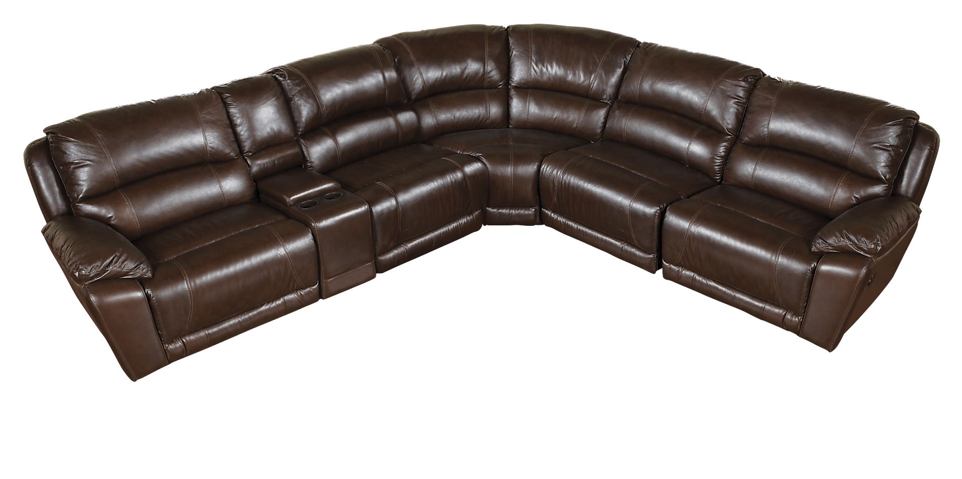 Cindy Crawford Home Wellington Avenue Walnut 6 Pc Reclining Sectional - Image 1