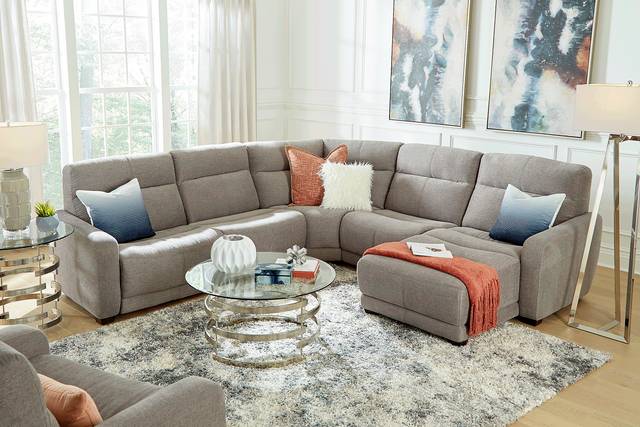 West Highlands Gray 5 Pc Reclining Sectional - Thumbnail - Image 1