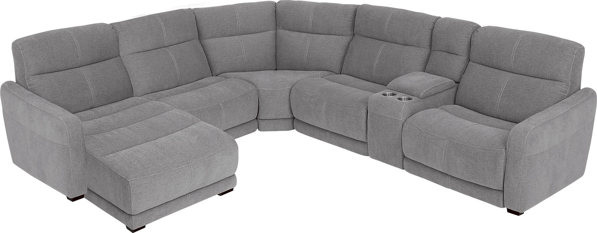 Cindy Crawford Home West Highlands Gray 6 Pc Power Reclining Sectional - Image 1