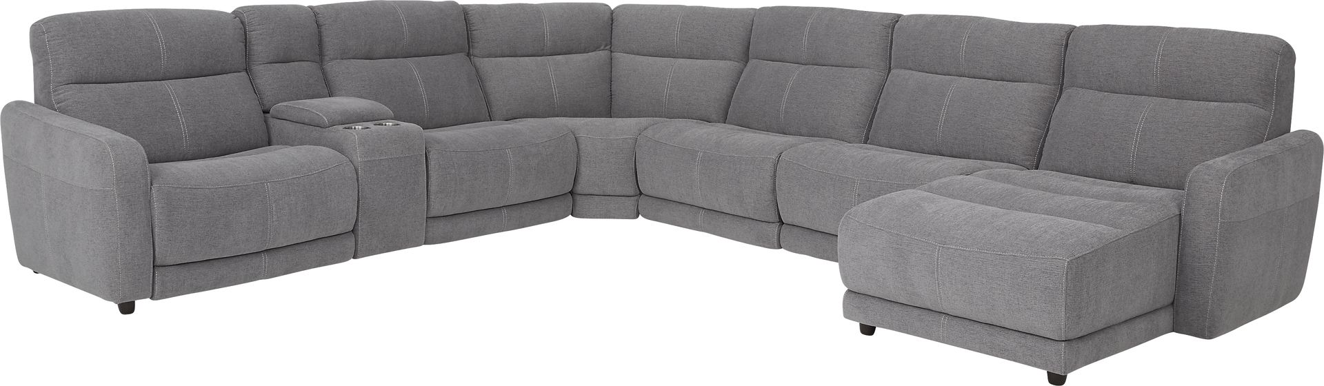 Cindy Crawford Home West Highlands Gray 10 Pc Power Reclining Sectional Living Room - Image 3