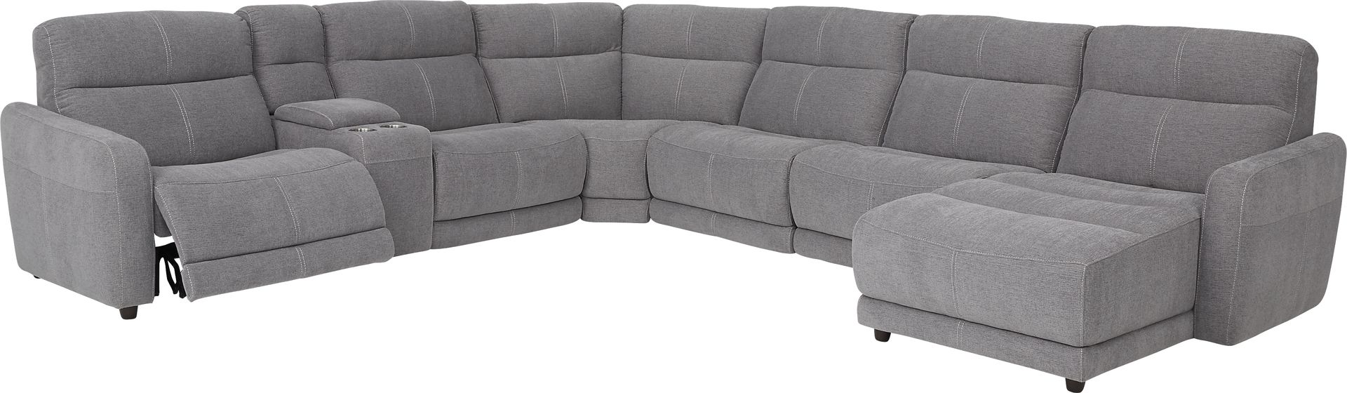 Cindy Crawford Home West Highlands Gray 10 Pc Power Reclining Sectional Living Room - Image 2