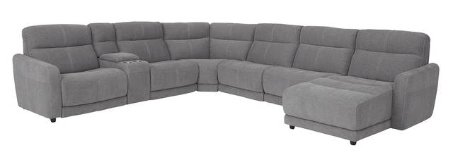 Cindy Crawford Home West Highlands Gray 7 Pc Power Reclining Sectional - Thumbnail - Image 1