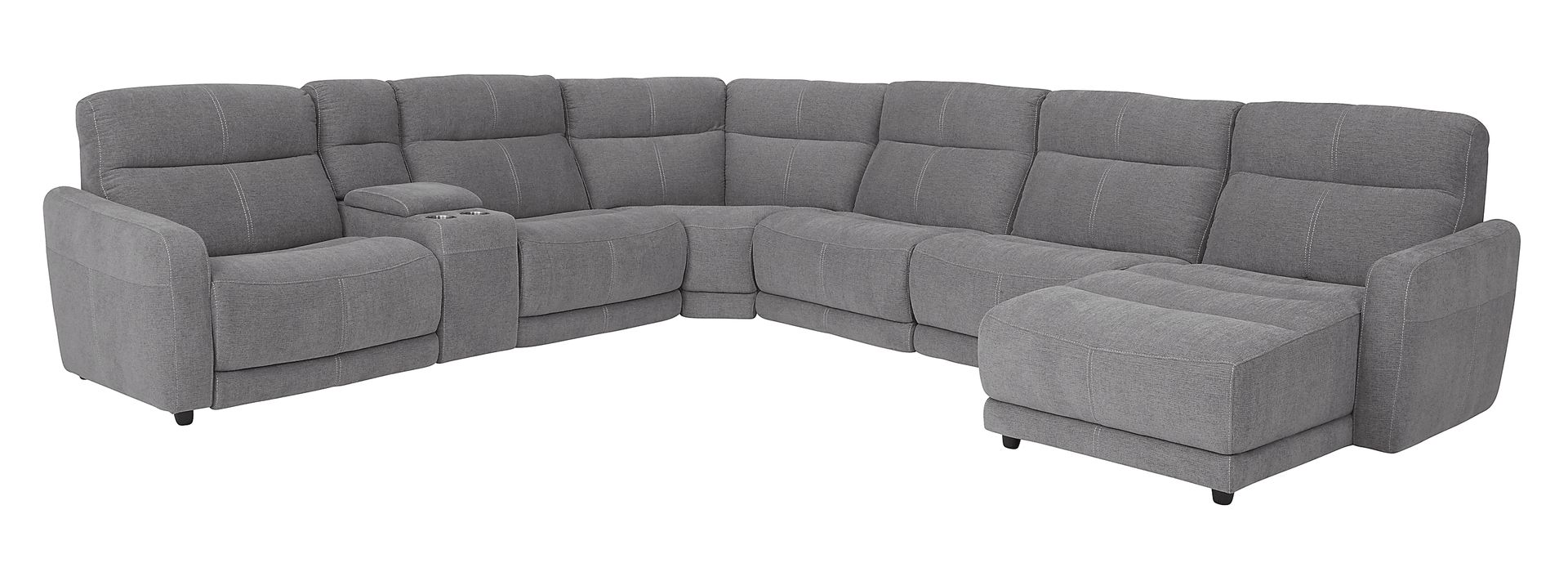 Cindy Crawford Home West Highlands Gray 7 Pc Power Reclining Sectional - Image 1