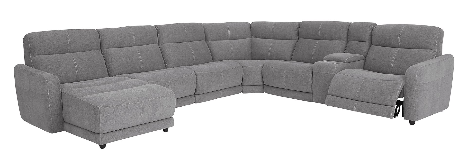 Cindy Crawford Home West Highlands Gray 7 Pc Power Reclining Sectional - Image 3