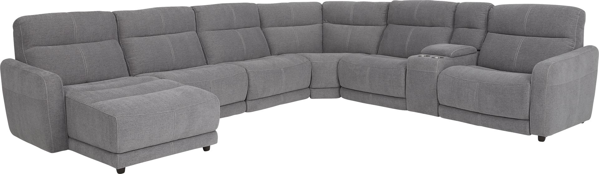 Cindy Crawford Home West Highlands Gray 10 Pc Power Reclining Sectional Living Room - Image 3