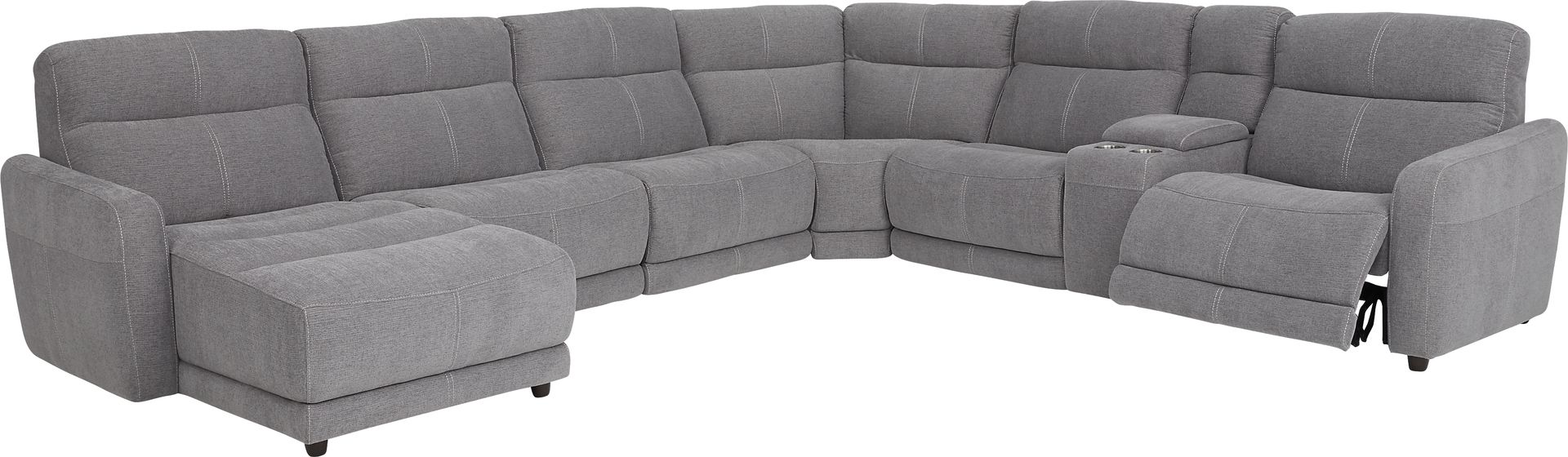 Cindy Crawford Home West Highlands Gray 10 Pc Power Reclining Sectional Living Room - Image 2