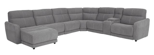 Cindy Crawford Home West Highlands Gray 7 Pc Power Reclining Sectional - Thumbnail - Image 1