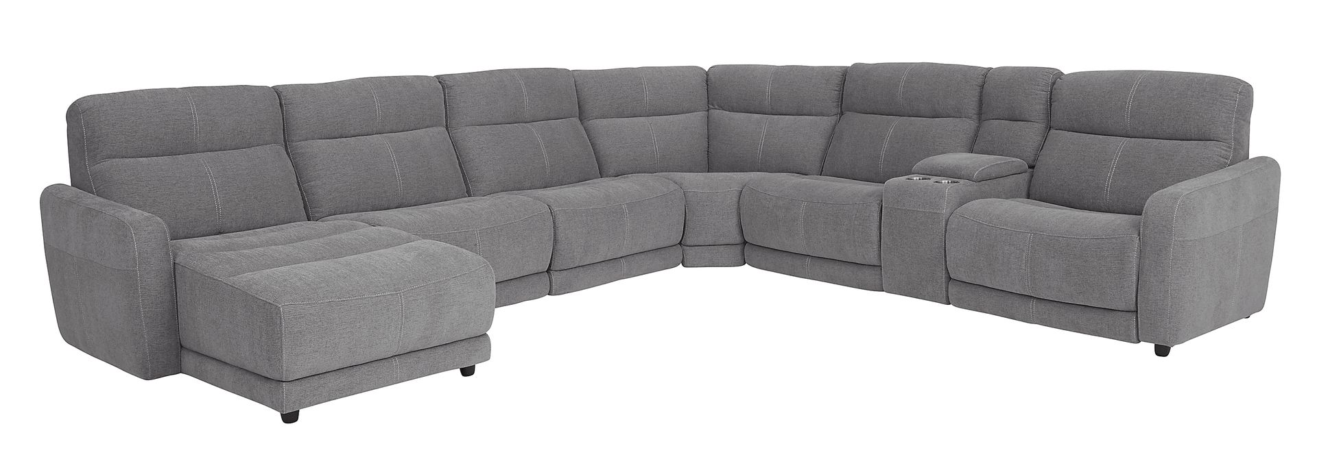 Cindy Crawford Home West Highlands Gray 7 Pc Power Reclining Sectional - Image 1