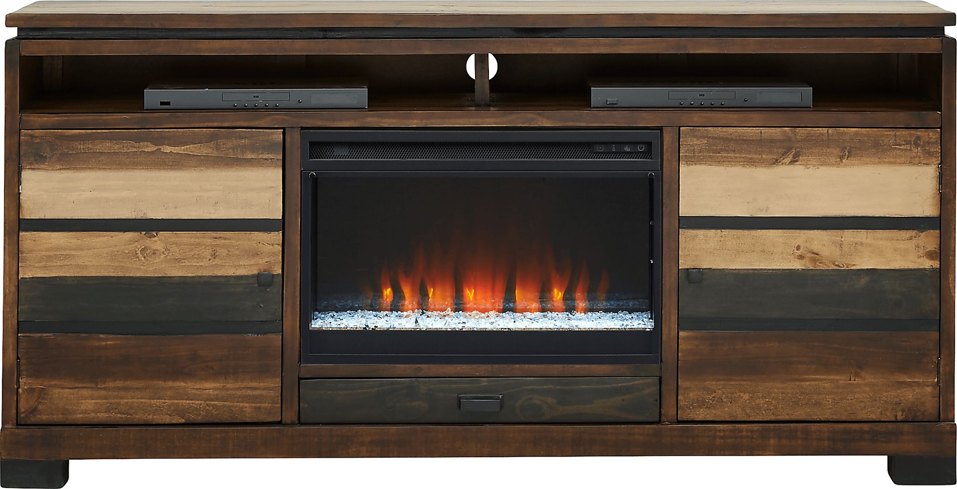 Westover Hills Brown 72 in. Console with Electric Fireplace - Image 1
