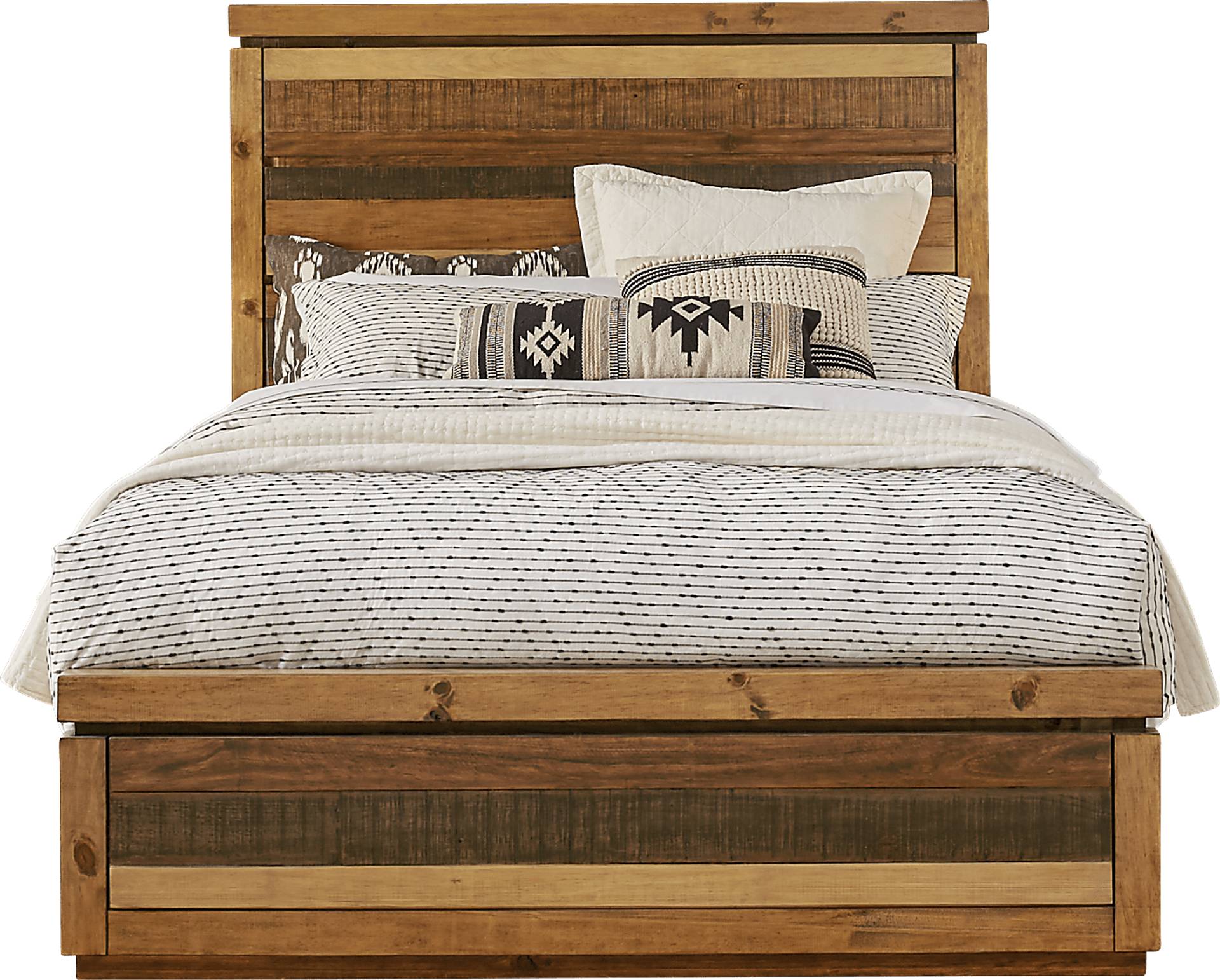 brown 3 pc king panel bed