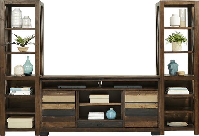 Westover Hills Brown 3 Pc Wall Unit with 72 in. Console - Thumbnail - Image 1