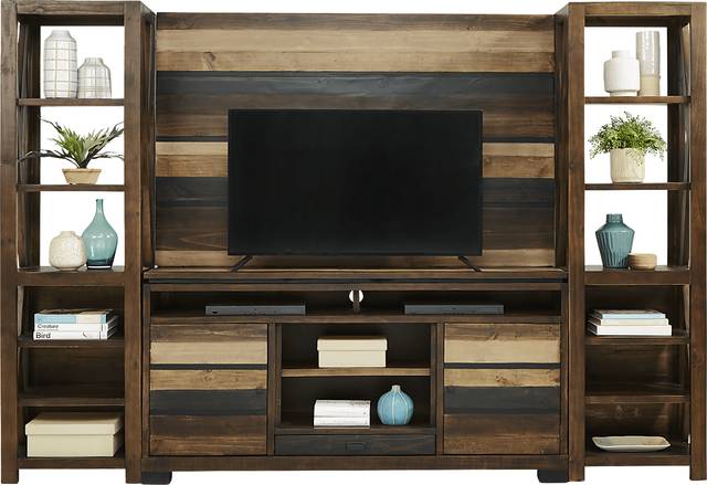 Westover Hills Brown 4 Pc Wall Unit with 72 in. Console - Thumbnail - Image 1