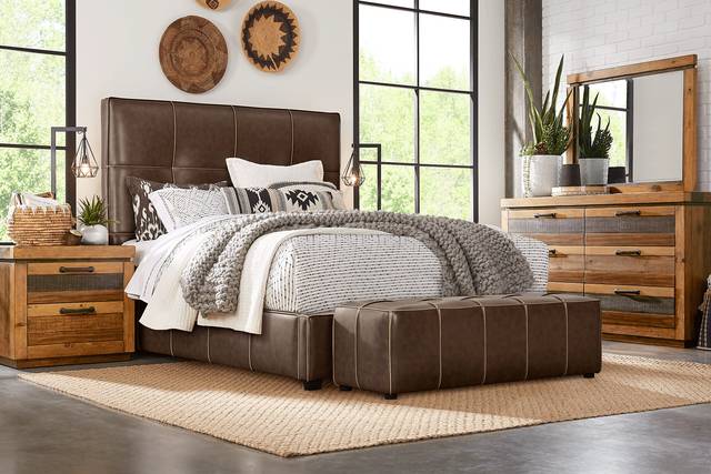Cindy Crawford Home Westover Hills Brown 5 Pc Bedroom with Giselle Chocolate King Upholstered Bed - Thumbnail - Image 1