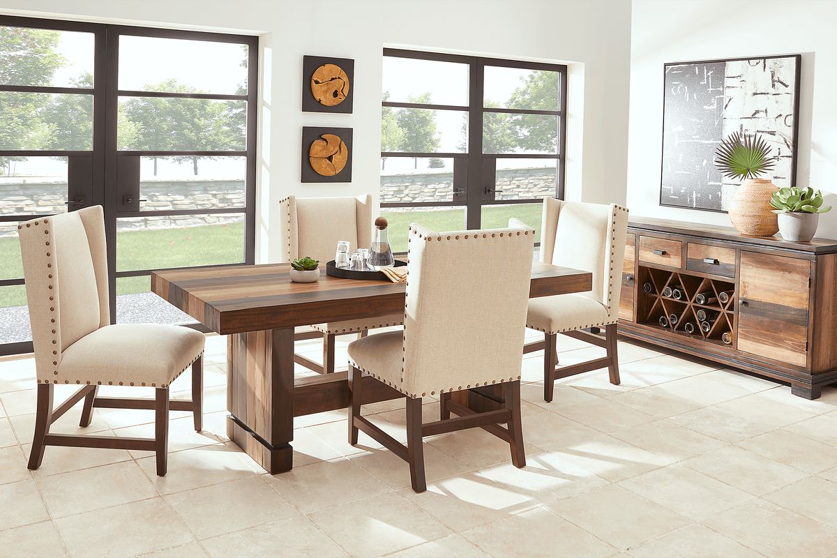 Cindy crawford home westover hills brown store 5 pc rectangle dining room