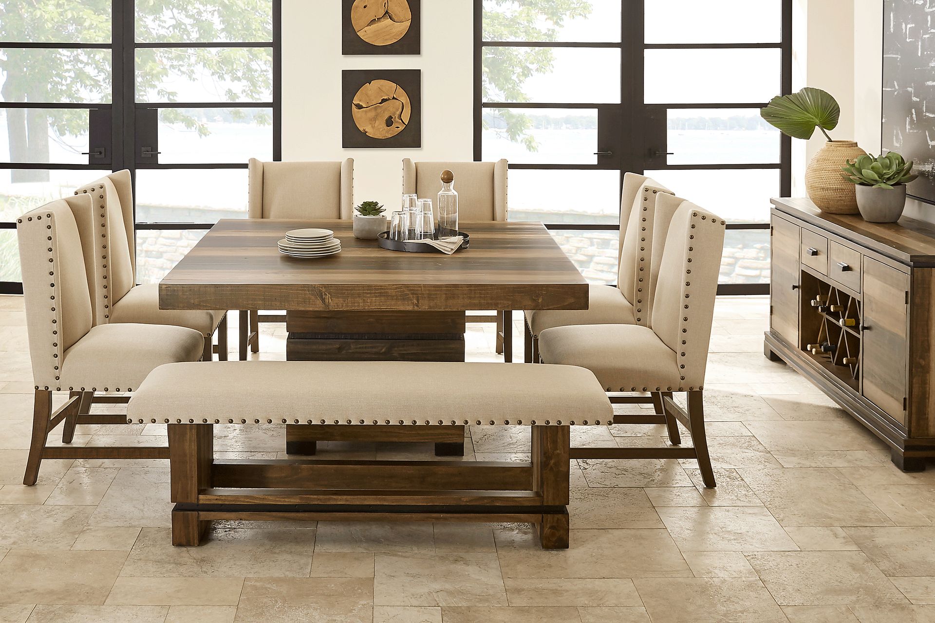 Cindy Crawford Westover Hills 5 Pc Brown Dark Wood Dining Cindy Crawford Westover Hills 5 Pc Brown Dark Wood Dining