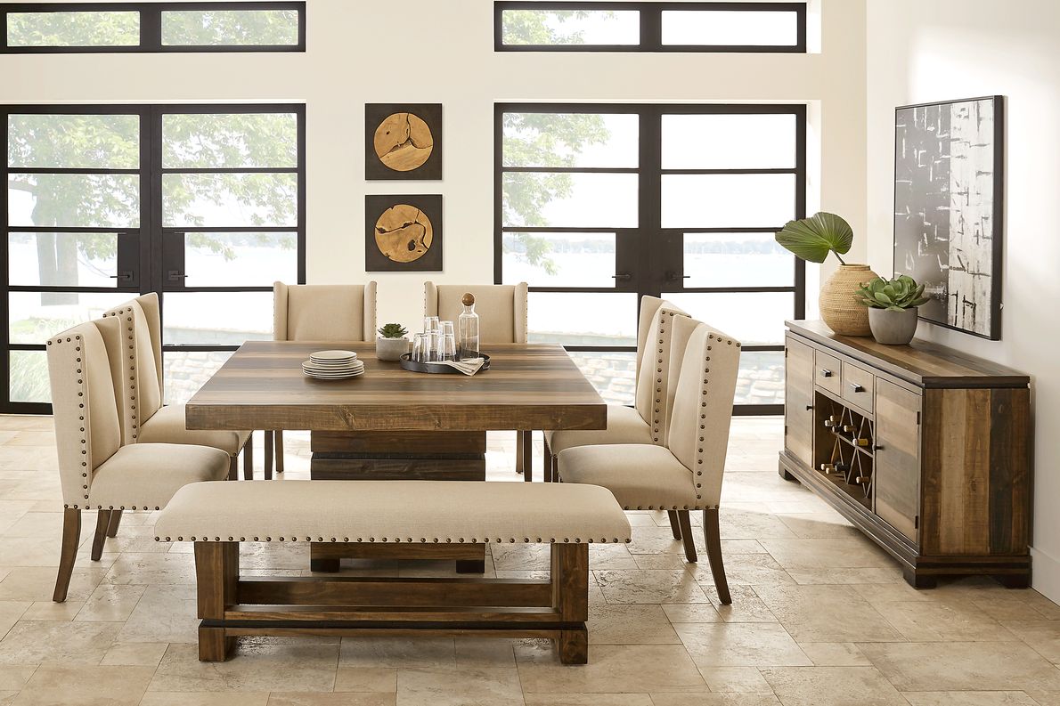 Wood square dining table best sale for 8