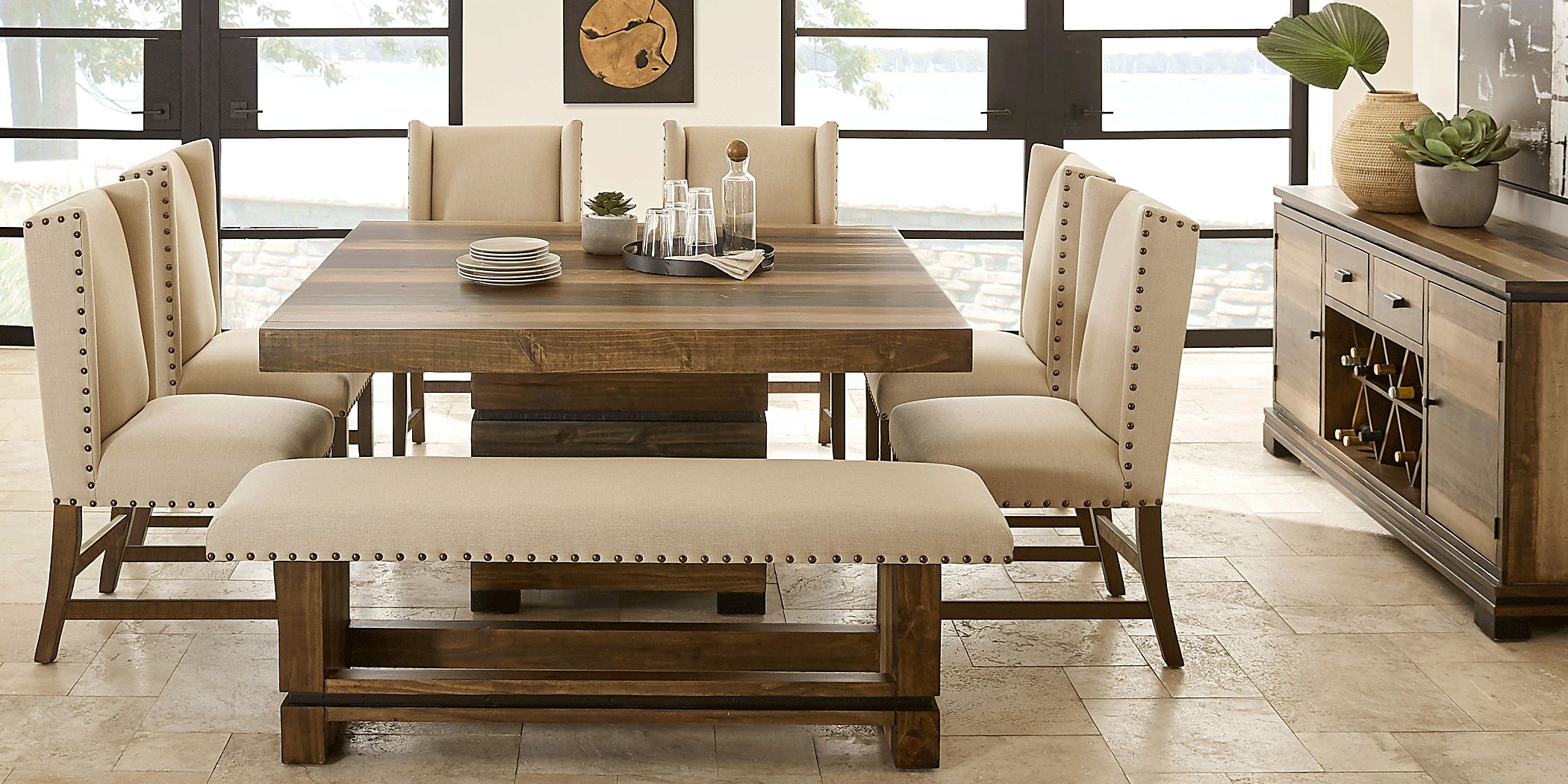 Cindy Crawford Home Westover Hills Brown 8 Pc Square Dining Room