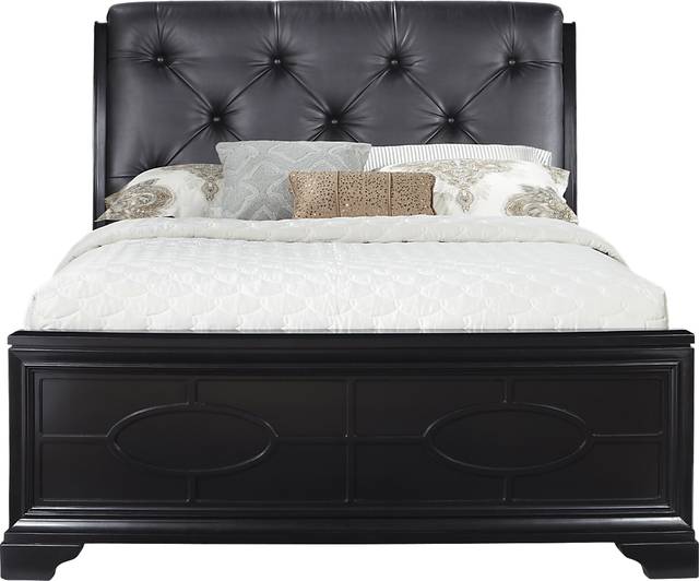 Cindy Crawford Home Westport Place Black 3 Pc King Upholstered Bed - Thumbnail - Image 1