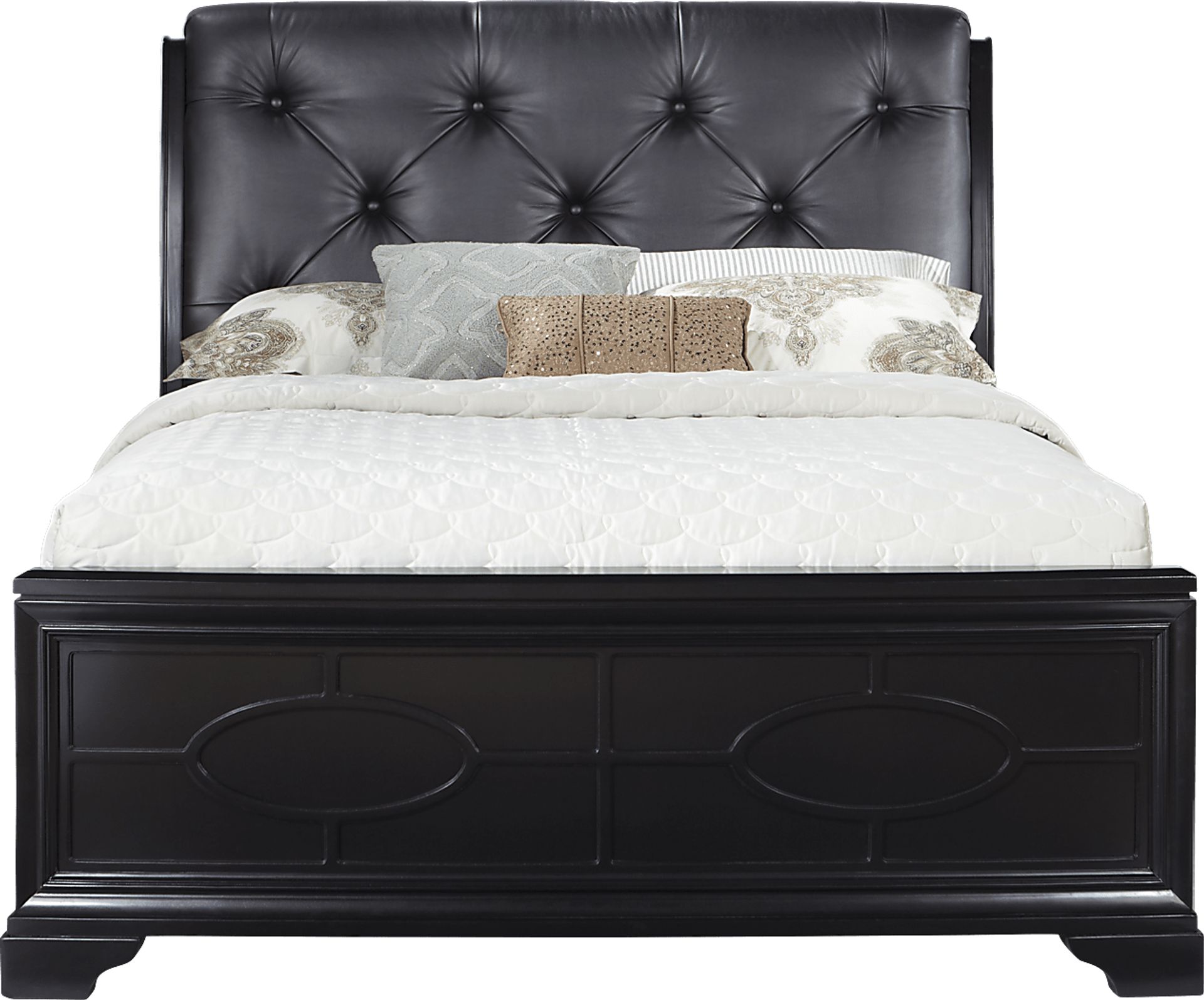 Cindy Crawford Home Westport Place Black 3 Pc King Upholstered Bed - Image 1