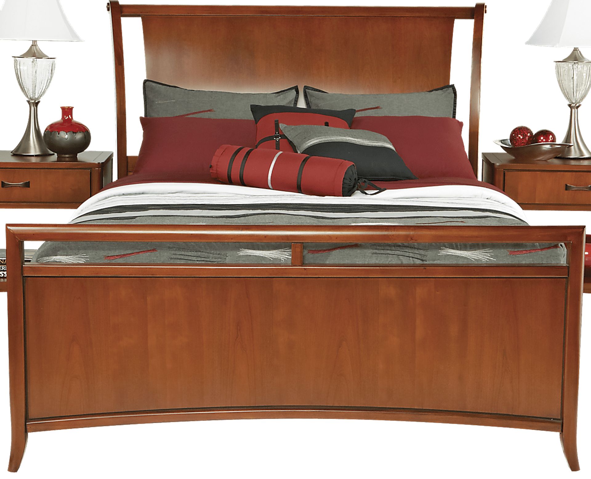Cindy Crawford Home Camden Heights Cherry Sleigh 3 Pc Queen Bed - Image 1
