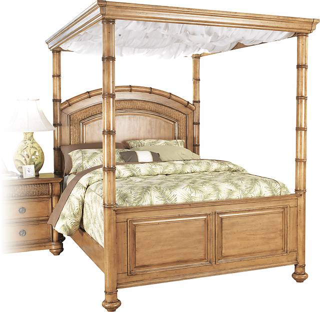 Cindy Crawford Home Key West Pine Canopy 4 Pc King Bed - Thumbnail - Image 1