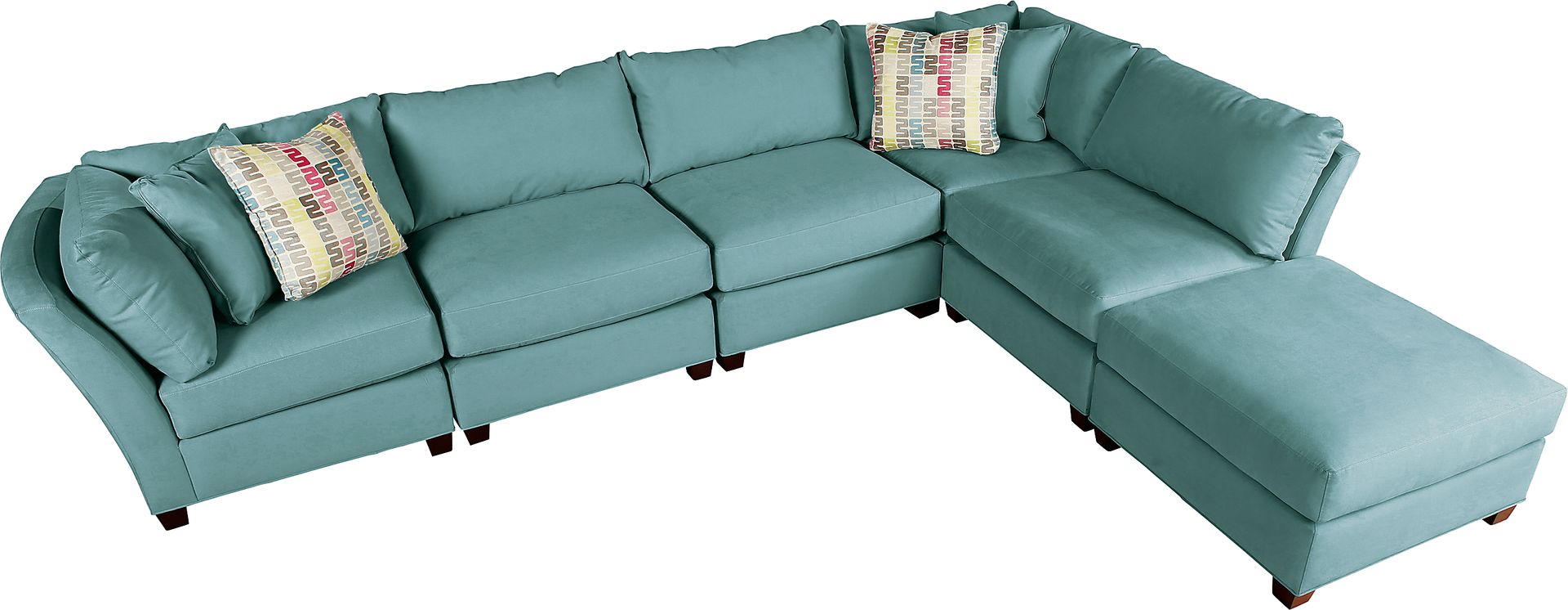 Cindy Crawford Home Mandeville Marine Blue 6 Pc Sectional - Image 1