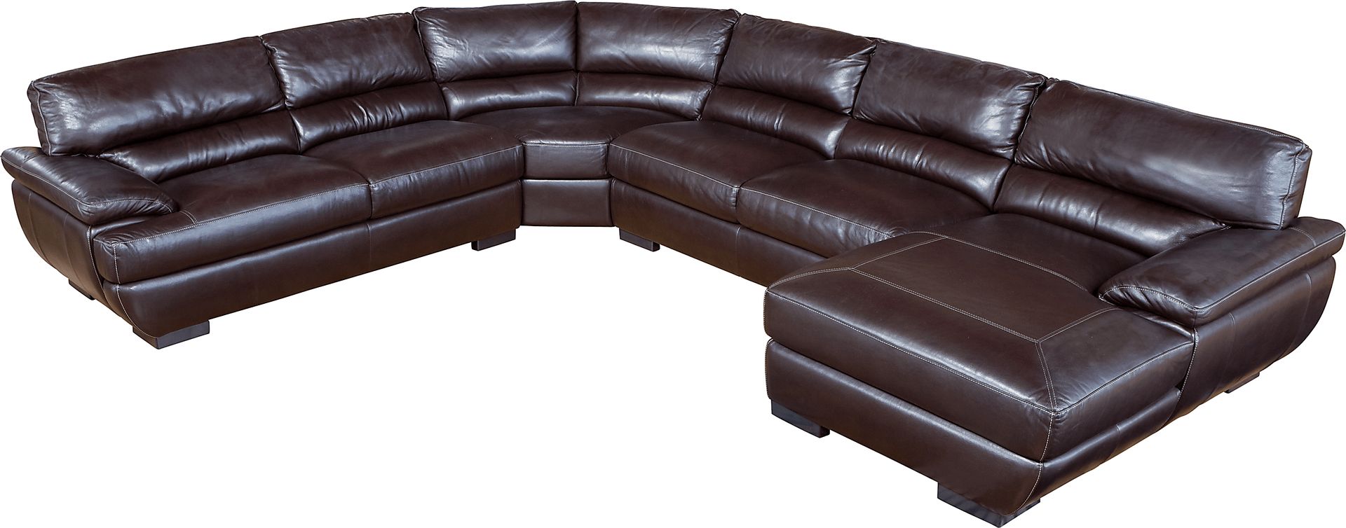 Cindy Crawford Home Moreno Leather LAF 4 Pc Sectional - Image 1