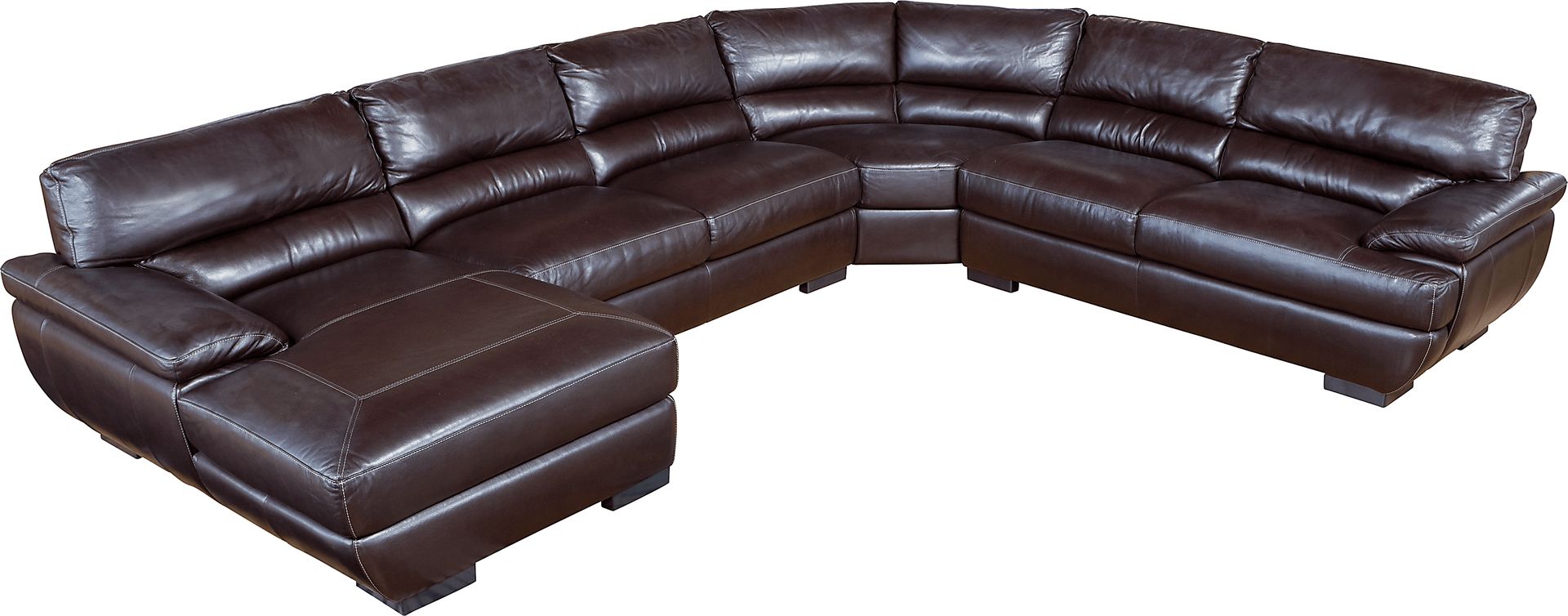 Cindy Crawford Home Moreno Leather RAF 4 Pc Sectional - Image 1