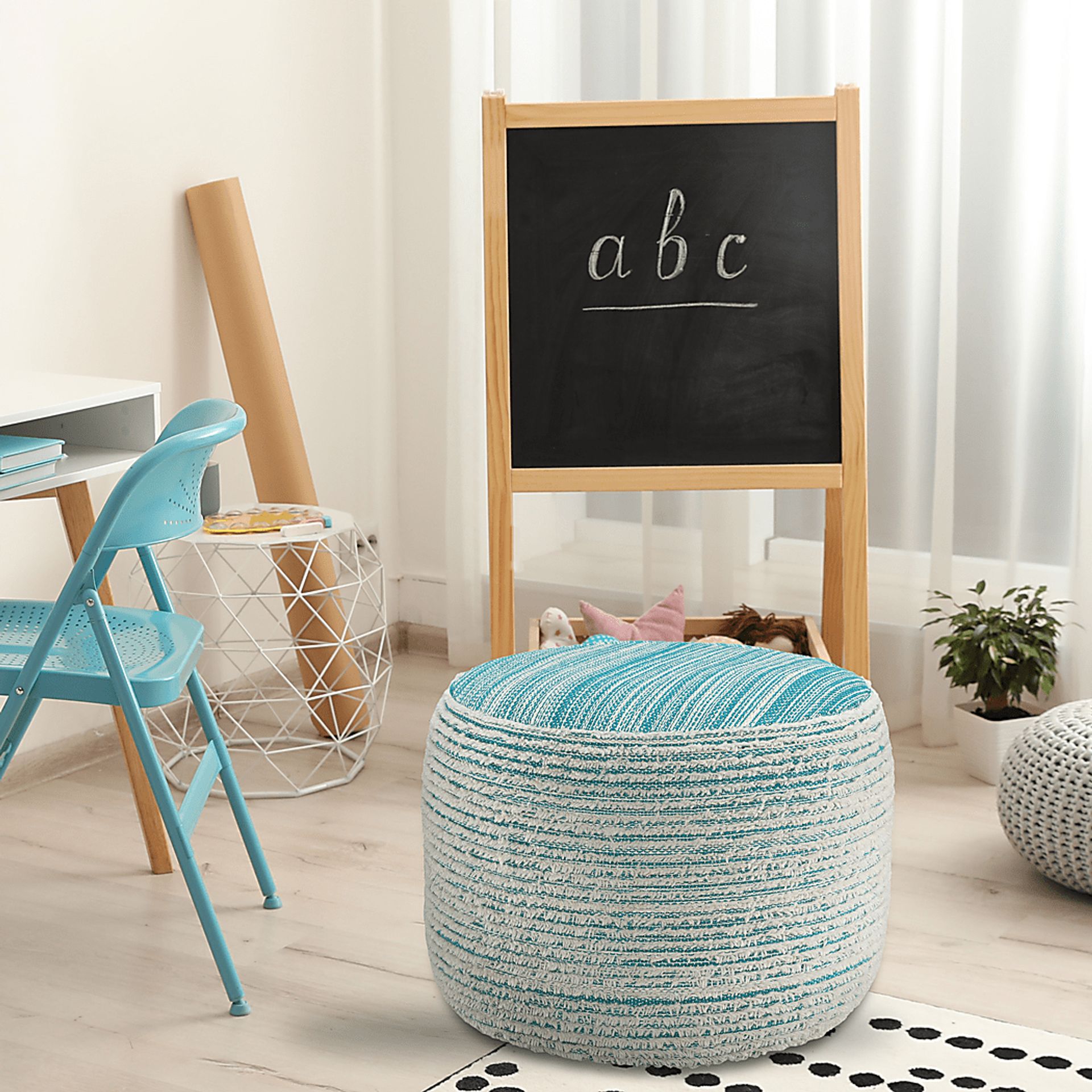 Cinnac Blue Pouf - Image 2