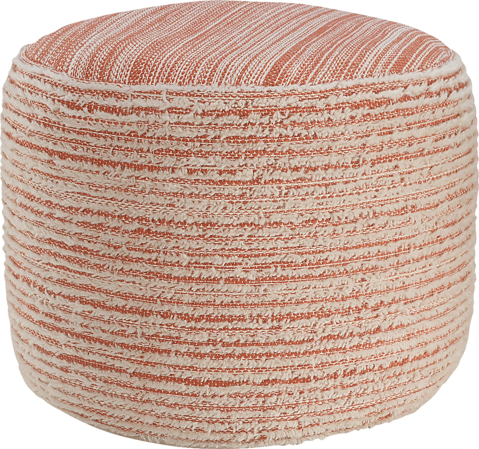 Cinnac Coral,Red Orange,Red Polyester Fabric Poufs | Rooms to Go