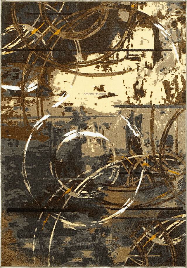 Circle Dance Brown 5'3 x 7'6 Rug - Thumbnail - Image 1