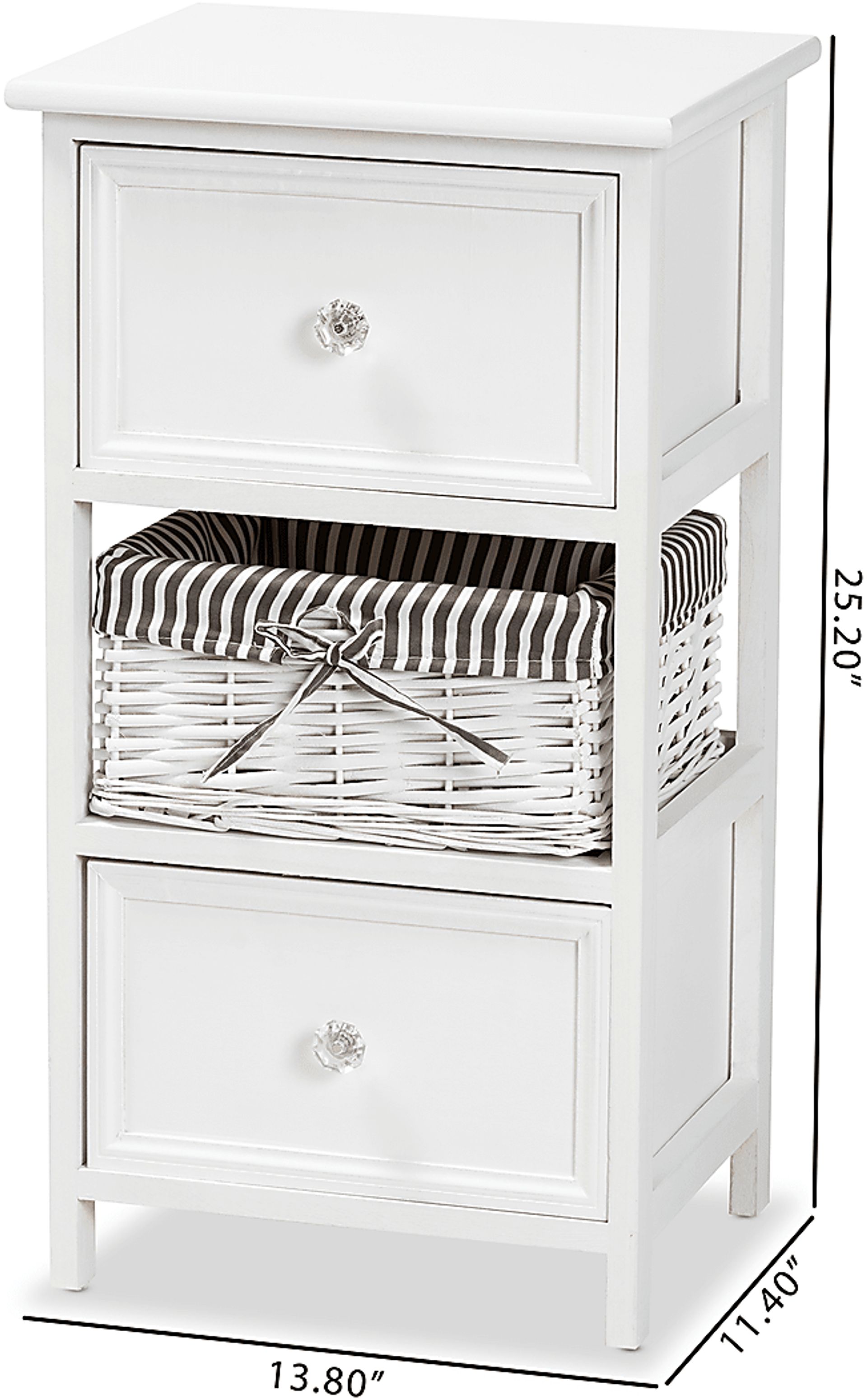 Cirencester White 2 Drawer Storage Unit - Image 10