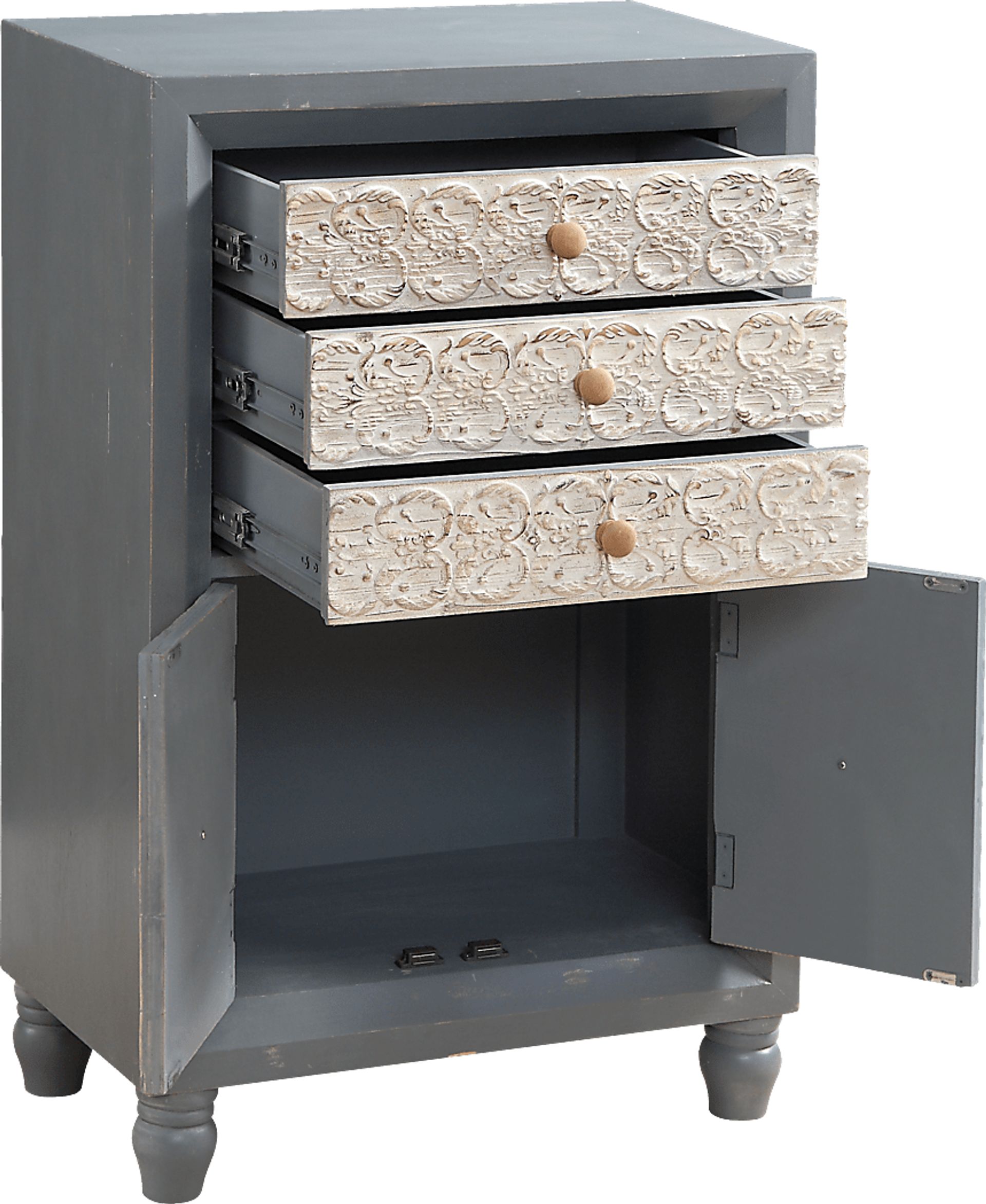 Citron Gray Three Drawer Accent Cabinet - Image 3