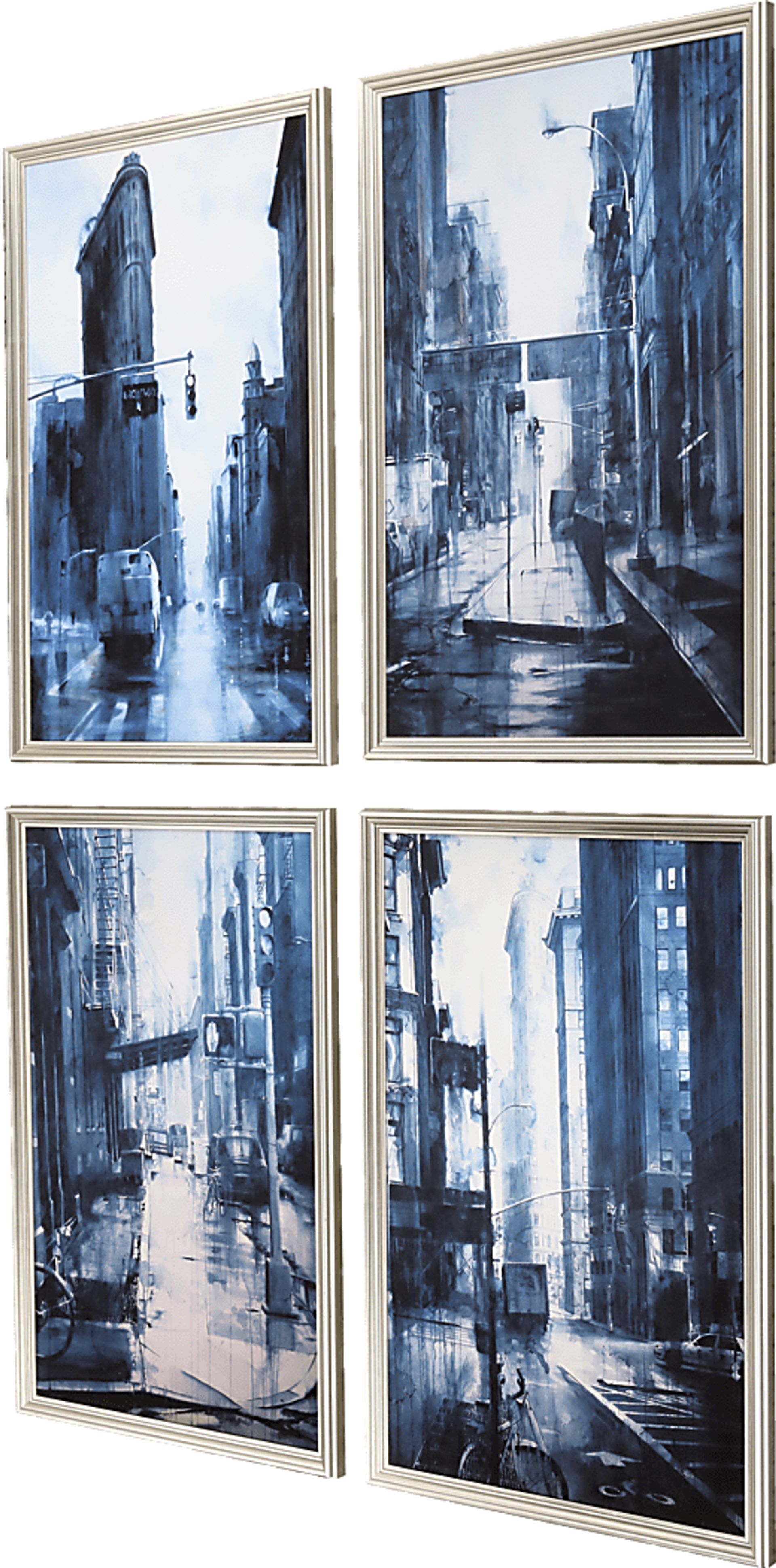 City Blues Framed Artwork, Set of 4 - Image 3