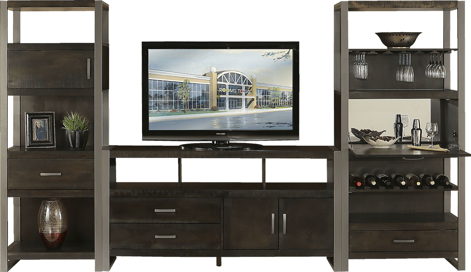 City Center Charcoal 3 Pc Wall Unit - Image 2