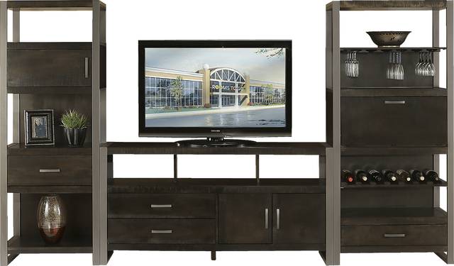 City Center Charcoal 3 Pc Wall Unit - Thumbnail - Image 1