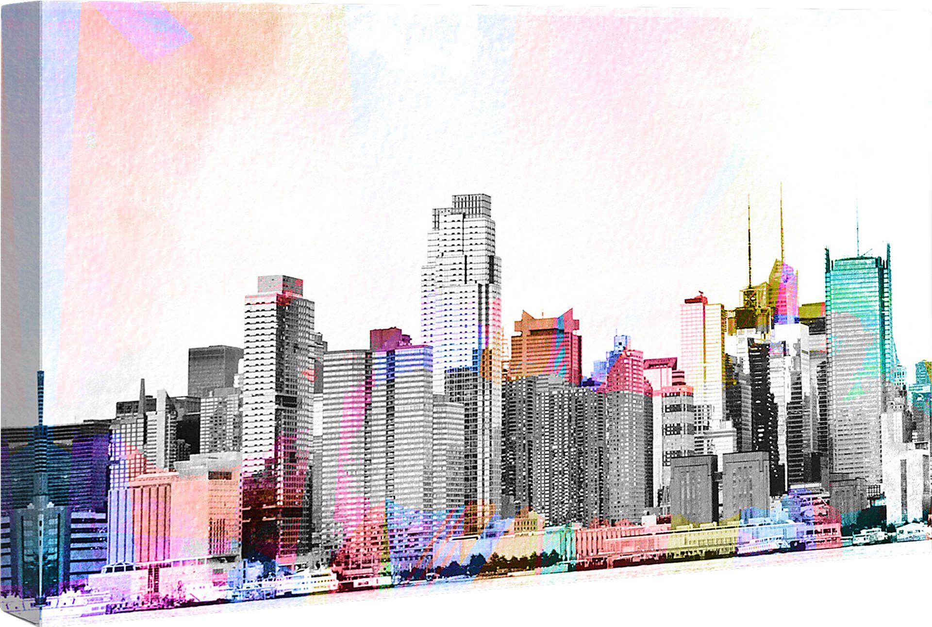 City Night View White Artwork - Image 2