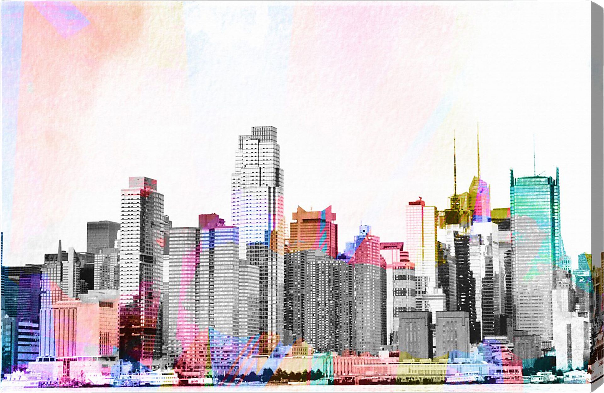 City Night View White Artwork - Image 1