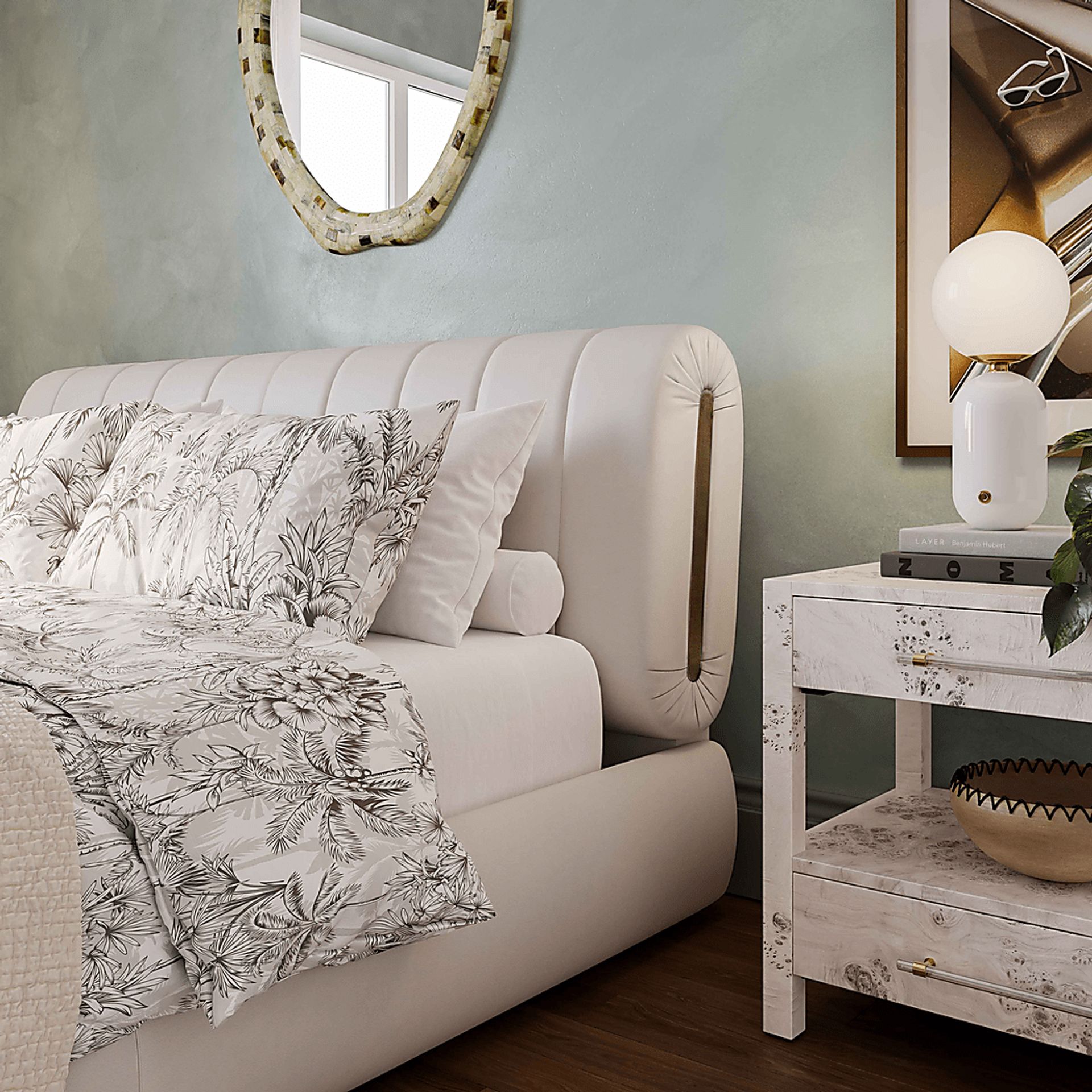 Clachan Cream Queen Bed - Image 2