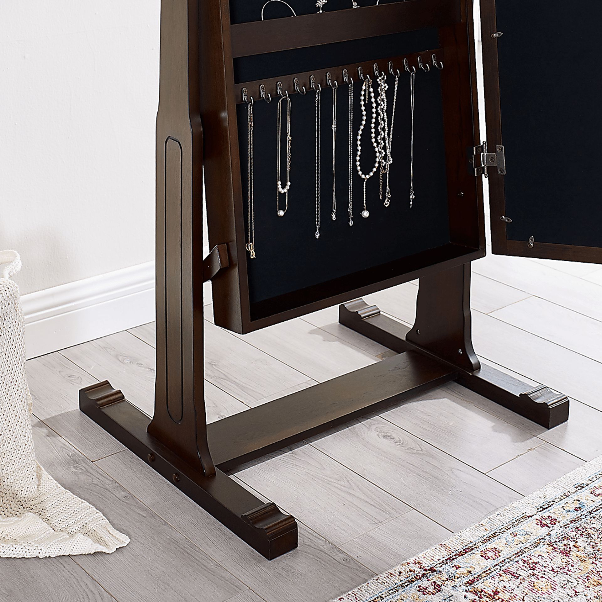 Clagett Brown Mirror Jewelry Armoire - Image 11