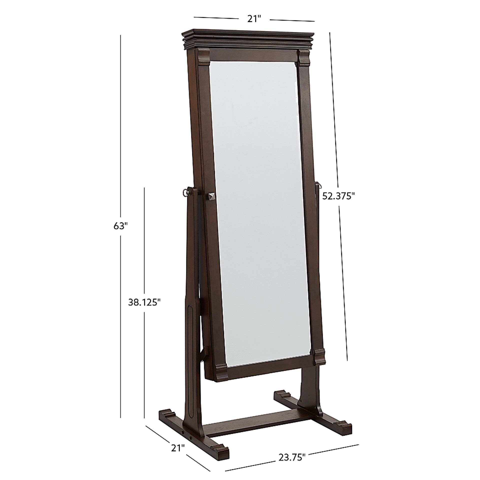 Clagett Brown Mirror Jewelry Armoire - Image 14