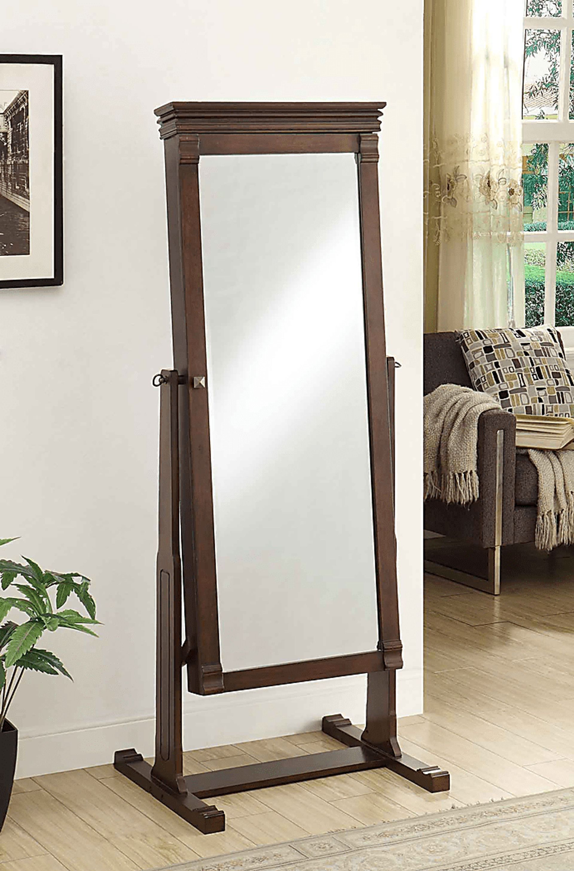 Clagett Brown Mirror Jewelry Armoire - Image 2