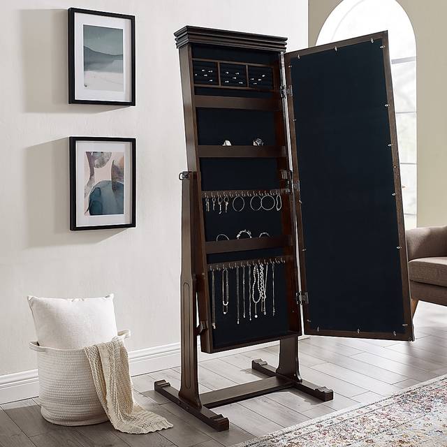 Clagett Brown Mirror Jewelry Armoire - Thumbnail - Image 4